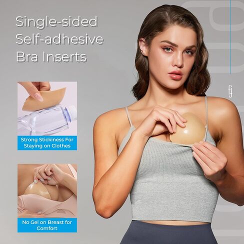 Bra Pads Inserts, Sticky Bra Inserts Push Up For Swimsuit, Silicone Bra Cups Inserts For Bikini Small Breast A-B Cups in Saudi Arabia