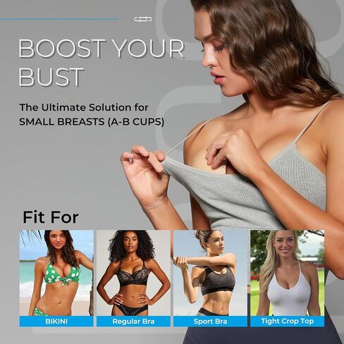 Bra Pads Inserts, Sticky Bra Inserts Push Up For Swimsuit, Silicone Bra Cups Inserts For Bikini Small Breast A-B Cups in Saudi Arabia