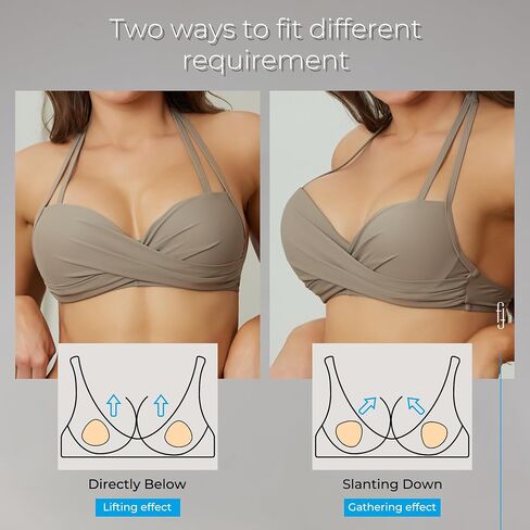 Bra Pads Inserts, Sticky Bra Inserts Push Up For Swimsuit, Silicone Bra Cups Inserts For Bikini Small Breast A-B Cups in Saudi Arabia