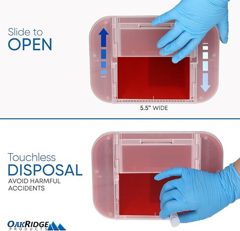 Oakridge Products Large Sharps Container for Home Use and Professional 2 Gallon (3-Pack) with Sliding Top, Biohazard Needle and Syringe Disposal, CDC Certified in Saudi Arabia