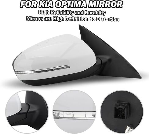For Kia Optima 2011 2012 2013 Power With Turn Signal Side Door View Mirror Passenger Right（White） in Saudi Arabia