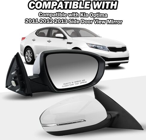 For Kia Optima 2011 2012 2013 Power With Turn Signal Side Door View Mirror Passenger Right（White） in Saudi Arabia