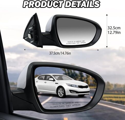 For Kia Optima 2011 2012 2013 Power With Turn Signal Side Door View Mirror Passenger Right（White） in Saudi Arabia