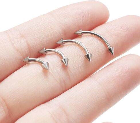 Dyknasz Internally Threaded Eyebrow Piercing Jewelry Titanium Curved Barbell Tiny Eyebrow Ring Vertical Labret Lip Jewelry Ear Rook Small Belly Button Ring for Women Men 16g 6mm/8mm/10mm/12mm in Kuwait