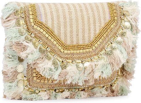 Rajasthani Indian Art Sling Bag Foldover Clutch Purse For Women, Indian Handcrafted Foldover Sling Clutch in Kuwait