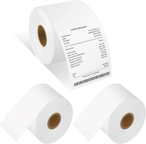 استبدال ورق DYMO الأبيض المستمر 30270 ورق الإيصالات المستمر غير اللاصق 2-1/4 بوصة × 249 قدم لكاتب الملصقات 400 450 Duo 450 Turbo 4XL 300 310 ورق بطاقات الائتمان لملصقات الطابعة in Kuwait