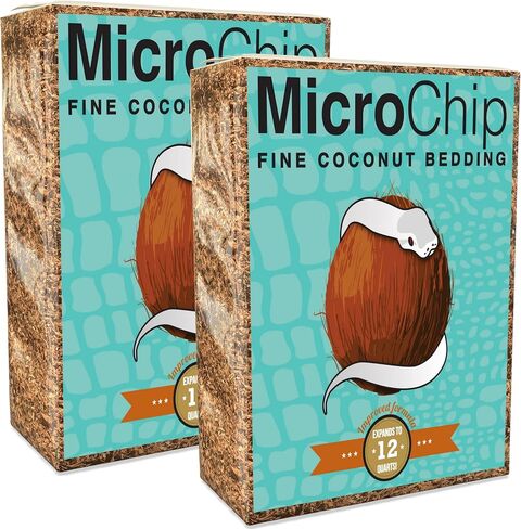 Microchip Fine Coconut Substrate and Coco Husk Chip Mix Bedding for for Bioactive Terrarium Tanks, Reptiles, Inverts, Frogs, Tarantulas, and Geckos Bedding for Terrarium Floor Cover (12 Quart) in Saudi Arabia