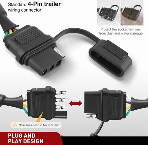 Nilight 4 Pin Trailer Wiring Harness Kit 56083 Custom for 2010 2011 2012 2013 2014 2015 2016 2017 2018 2019 2020 2021 2022 2023 RX350 RX450h RX350L RX350hL Tow Package Required in Saudi Arabia