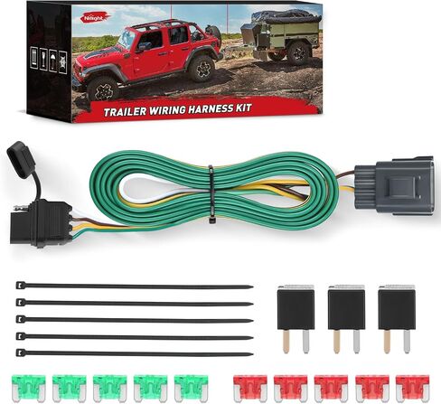 Nilight 4 Pin Trailer Wiring Harness Kit 56083 Custom for 2010 2011 2012 2013 2014 2015 2016 2017 2018 2019 2020 2021 2022 2023 RX350 RX450h RX350L RX350hL Tow Package Required in Saudi Arabia