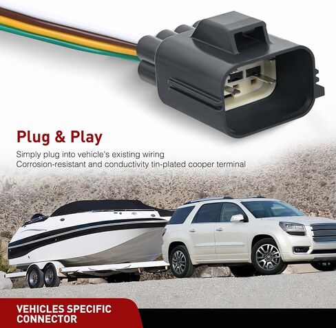 Nilight 4 Pin Trailer Wiring Harness Kit 56083 Custom for 2010 2011 2012 2013 2014 2015 2016 2017 2018 2019 2020 2021 2022 2023 RX350 RX450h RX350L RX350hL Tow Package Required in Saudi Arabia