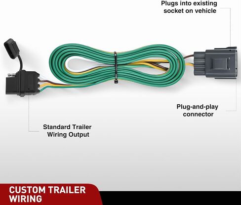 Nilight 4 Pin Trailer Wiring Harness Kit 56083 Custom for 2010 2011 2012 2013 2014 2015 2016 2017 2018 2019 2020 2021 2022 2023 RX350 RX450h RX350L RX350hL Tow Package Required in Saudi Arabia
