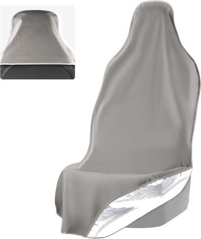 EliteSport Front Seat Cover - Waterproof Car Seat Cover, Waterproof Seat Covers for Cars, Driver Seat Cover, Car Seat Towel Cover After Gym, Waterproof Car Seat Protector - Black in Kuwait