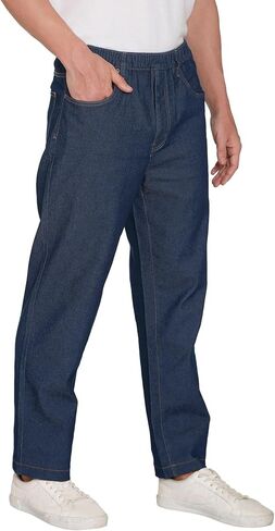 Men's Casual Elastic Waist Pull on Jeans in Denim & Twill in Saudi Arabia