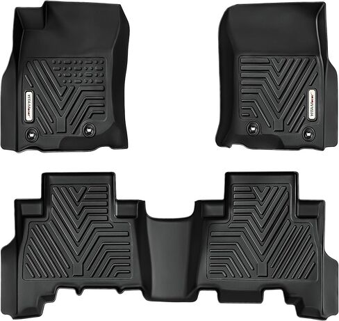 مجموعة سجادات الأرضية وبطانة الحمولة من YITAMOTOR مناسبة لسيارة Toyota 4Runner 2024، بطانات أرضية تناسب جميع الأحوال الجوية TPE 2013-2024 Toyota 4Runner 5 طراز الركاب بدون صينية خلفية منزلقة، أسود in Kuwait