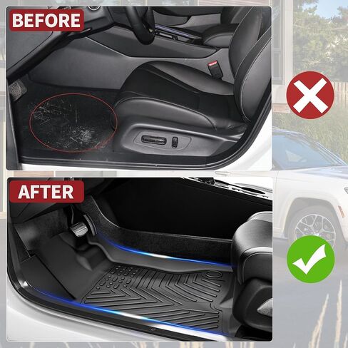 مجموعة سجادات الأرضية وبطانة الحمولة من YITAMOTOR مناسبة لسيارة Toyota 4Runner 2024، بطانات أرضية تناسب جميع الأحوال الجوية TPE 2013-2024 Toyota 4Runner 5 طراز الركاب بدون صينية خلفية منزلقة، أسود in Kuwait