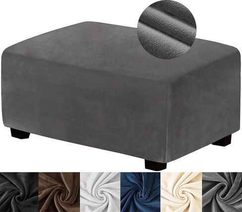 Ottoman Cover Rectangle,Stretch Velvet Ottoman Covers Thick Ottoman Covers Slipcover Rectangle Ottoman Slipcovers Soft Storage Ottoman Foot Rest Cover with Elastic Bottom Red Large in Saudi Arabia