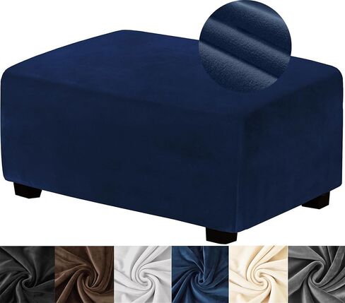 Ottoman Cover Rectangle,Stretch Velvet Ottoman Covers Thick Ottoman Covers Slipcover Rectangle Ottoman Slipcovers Soft Storage Ottoman Foot Rest Cover with Elastic Bottom Red Large in Saudi Arabia