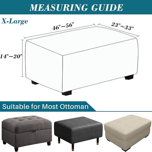 Ottoman Cover Rectangle,Stretch Velvet Ottoman Covers Thick Ottoman Covers Slipcover Rectangle Ottoman Slipcovers Soft Storage Ottoman Foot Rest Cover with Elastic Bottom Red Large in Saudi Arabia