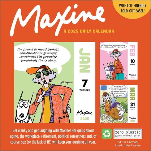 TF PUBLISHING 2025 Maxine Daily Desktop Calendar - Home and Office Organization - Small Desk Top Calendar - Full-Color Tear-Off Pages - Standing Cardboard Easel for Desks - 5.25"x5.25" in Saudi Arabia