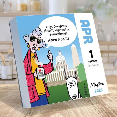 TF PUBLISHING 2025 Maxine Daily Desktop Calendar - Home and Office Organization - Small Desk Top Calendar - Full-Color Tear-Off Pages - Standing Cardboard Easel for Desks - 5.25"x5.25" in Saudi Arabia