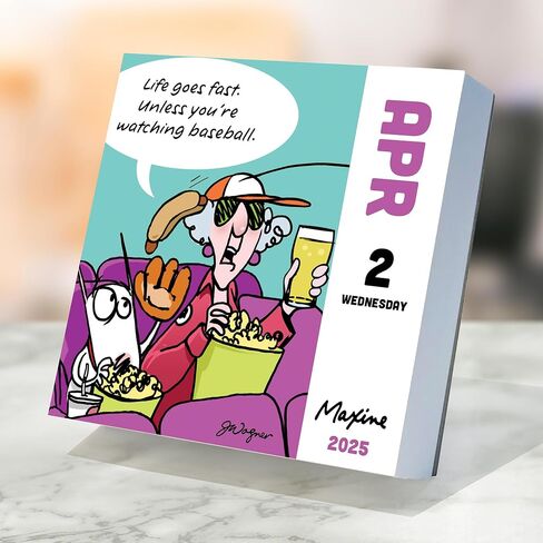 TF PUBLISHING 2025 Maxine Daily Desktop Calendar - Home and Office Organization - Small Desk Top Calendar - Full-Color Tear-Off Pages - Standing Cardboard Easel for Desks - 5.25"x5.25" in Saudi Arabia