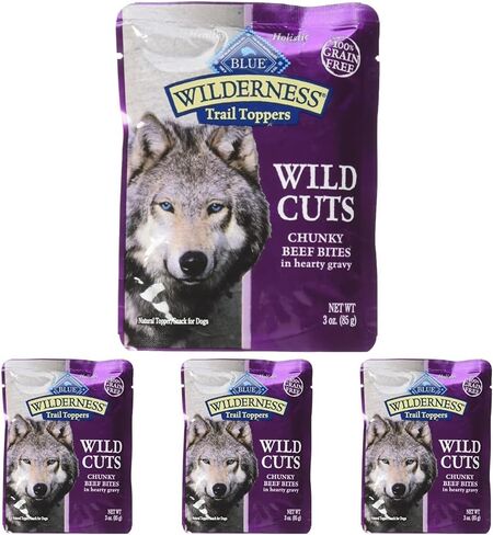 Blue Buffalo Wilderness Wild Cuts Trail Toppers Chunky Bites in Hearty Gravy - Beef - 3 Oz (Pack of 4) in Saudi Arabia