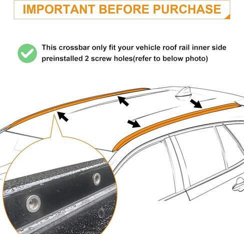 قضبان عرضية لحامل السقف بوزن 260 رطل من Autekcomma متوافقة مع Chevy Suburban/Tahoe/GMC Yukon(XL/Cadillac Escalade طوال العام/Escalade ESV 2015-2020 مضادة للتآكل، ألومنيوم كامل أسود غير لامع in Kuwait