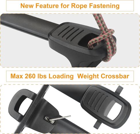 قضبان عرضية لحامل السقف بوزن 260 رطل من Autekcomma متوافقة مع Chevy Suburban/Tahoe/GMC Yukon(XL/Cadillac Escalade طوال العام/Escalade ESV 2015-2020 مضادة للتآكل، ألومنيوم كامل أسود غير لامع in Kuwait