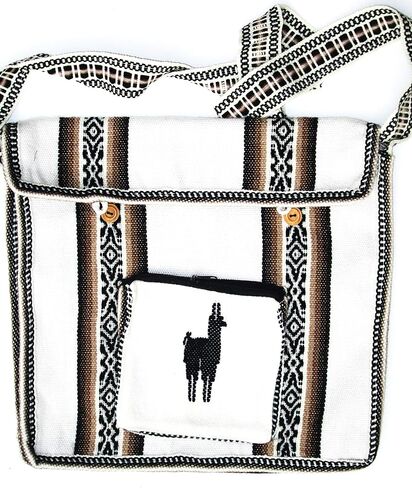 Black South American Peruvian Cross Body Messenger Bag Purse Stripes Llama Alpaca Wool Hippie (Black) in Saudi Arabia