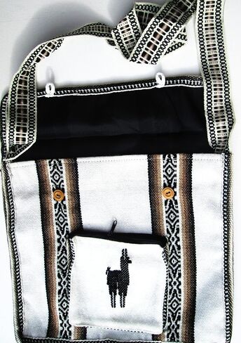 Black South American Peruvian Cross Body Messenger Bag Purse Stripes Llama Alpaca Wool Hippie (Black) in Saudi Arabia