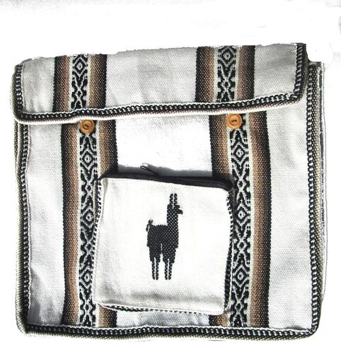 Black South American Peruvian Cross Body Messenger Bag Purse Stripes Llama Alpaca Wool Hippie (Black) in Saudi Arabia