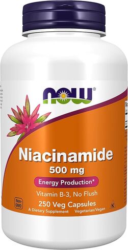 NOW Foods, Niacinamide (Vitamin B-3) 500 mg, Energy Production*, 250 Veg Capsules in Saudi Arabia