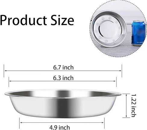 Stainless Steel Cat Feeder, 6.14 inch Wide Shallow Cat Bowls with Whisker Relief, Includes Non-Slip Placemat, Set of 8 for Small Dog & Cat in Kuwait