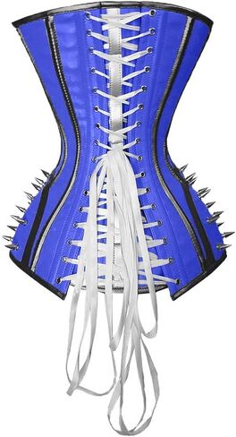 luvsecretlingerie Heavy Duty 26 Double Steel Boned Waist Training Leather Long Torso Overbust Tight Shaper Corset #8964-B-LE in Saudi Arabia