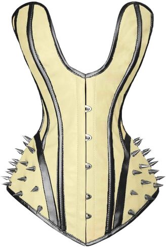 luvsecretlingerie Heavy Duty 26 Double Steel Boned Waist Training Leather Long Torso Overbust Tight Shaper Corset #8964-B-LE in Saudi Arabia