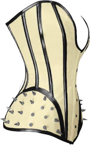 luvsecretlingerie Heavy Duty 26 Double Steel Boned Waist Training Leather Long Torso Overbust Tight Shaper Corset #8964-B-LE in Saudi Arabia