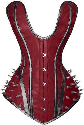 luvsecretlingerie Heavy Duty 26 Double Steel Boned Waist Training Leather Long Torso Overbust Tight Shaper Corset #8964-B-LE in Saudi Arabia