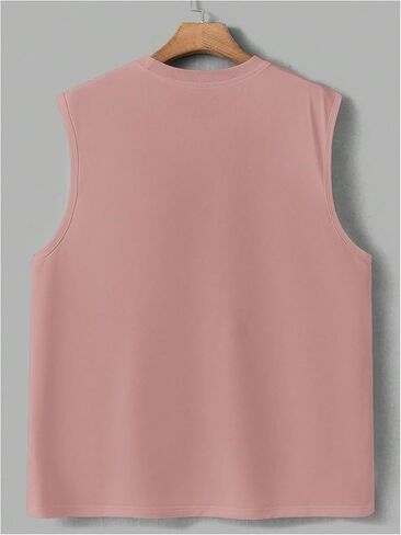 Men's Sleeveless Tank Tops Crewneck Loose Summer Tank Undershirt Workout Gym Muscle Tank T-Shirt in Saudi Arabia