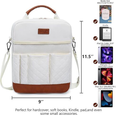 Book Sleeve with Zipper, Book Covers for Book Lovers, Multi-pocket Book Protector Cover with Shoulder Strap,Book Bag for Ipaad, kidle - Back To School Book Accessories in Saudi Arabia