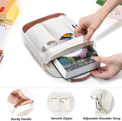 Book Sleeve with Zipper, Book Covers for Book Lovers, Multi-pocket Book Protector Cover with Shoulder Strap,Book Bag for Ipaad, kidle - Back To School Book Accessories in Saudi Arabia