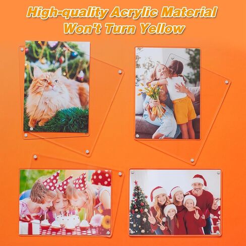 3 Pack- Acrylic Fridge Magnetic Frame, Acrylic Photo Picture Frames, Double Sided Photo Refrigerator Magnet Picture Frame, Clear Picture Display Frame, 6×4 In in Saudi Arabia