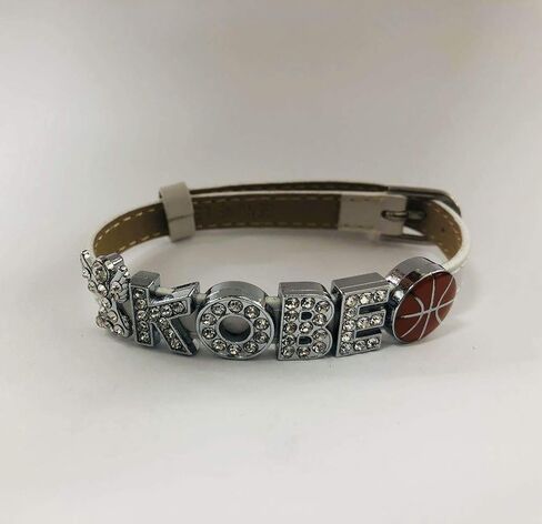 CLGIFT Leather Charm Bracelet - 8mm Silver Rhinestone Slide Letters for Jewelry/Crafting/Wristbands/DIY Jewelry in Saudi Arabia