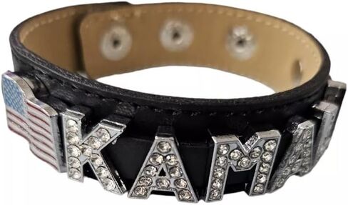 CLGIFT Leather Charm Bracelet - 8mm Silver Rhinestone Slide Letters for Jewelry/Crafting/Wristbands/DIY Jewelry in Saudi Arabia