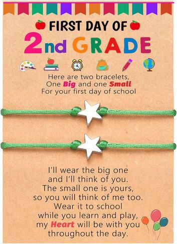UPROMI First Day of Pre K/Kindergarten/1st Grade/2nd Grade/3rd Grade/4th Grade/5th Grade/6th Grade Gift, Back to School Bracelet Mommy and Me in Kuwait