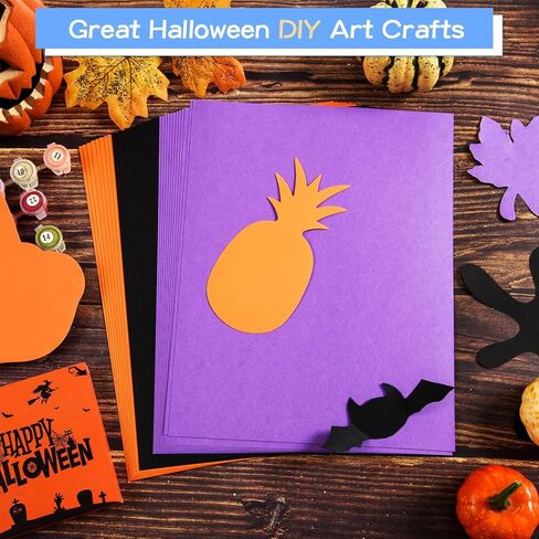 240 Sheets Halloween Cardstock 8.5 x 11" Thick Cardstock, 180gsm/65lb Cover, Double Sided Paper Card Stock for Halloween Card Making Arts Crafts Invitations Greeting Gift Tags(Black Orange Purple) in Saudi Arabia