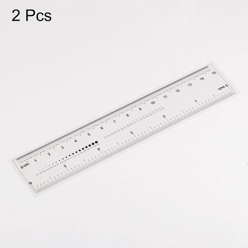 2pcs Film Flexible Ruler 4 Inch 0.1mm Scale PET Plastic Folding Straight Ruler Calibration Soft Ruler Measuring Tool for Factory, Transparent in Saudi Arabia