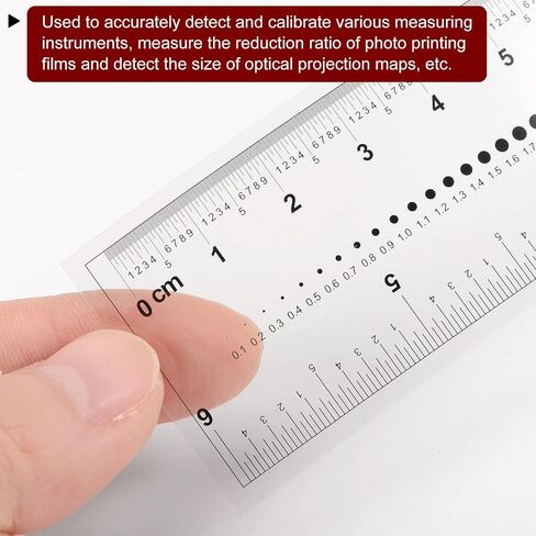 2pcs Film Flexible Ruler 4 Inch 0.1mm Scale PET Plastic Folding Straight Ruler Calibration Soft Ruler Measuring Tool for Factory, Transparent in Saudi Arabia