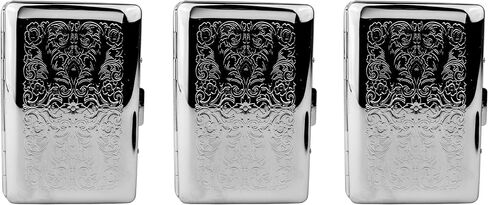 Stephanie Imports Set of 3 Chrome-Plated Credit Card Holders with Accordion Dividers (Victorian Print) in Kuwait