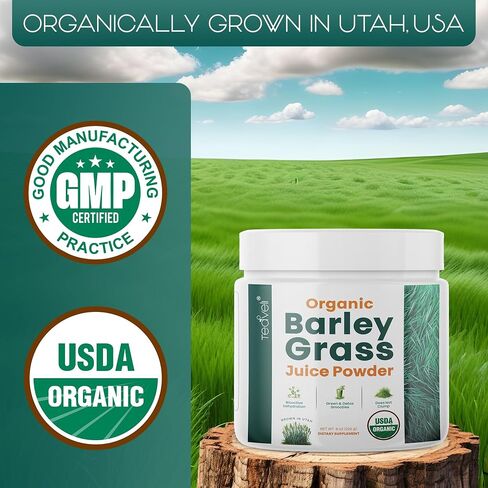 Organic Barley Grass Juice Powder– Utah Grown Raw Barley Grass Juice Extract & Green Juice Powder for Detox- Complements Wheatgrass Juice- Made to EverRaw® Standard with BioActive Dehydration™- 5.3 oz in Kuwait