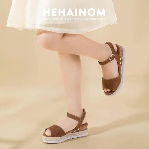 Hehainom Girls Wedge Sandals Platform Shoes Little Big Kid Summer Girls Heels Dress Shoes in Saudi Arabia